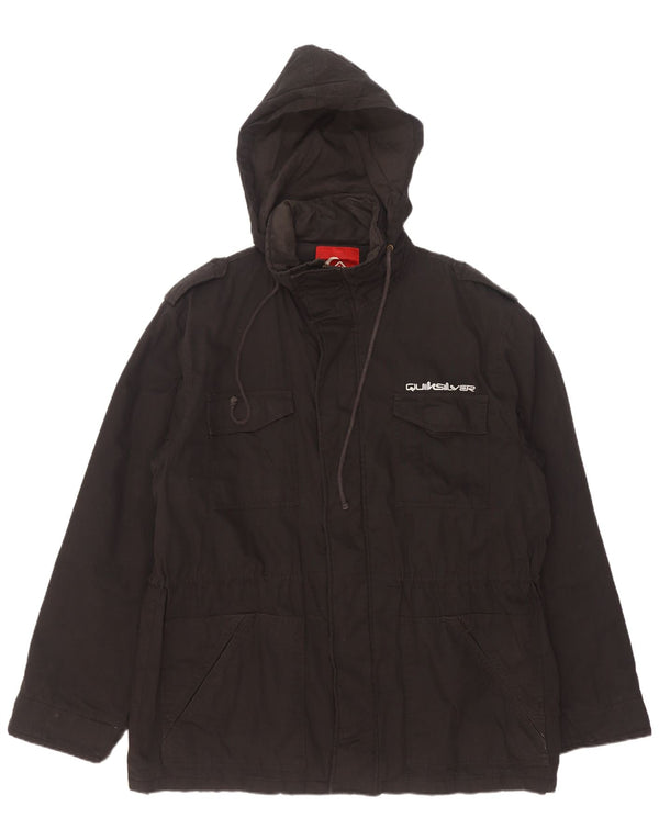 Jaqueta militar masculina com capuz Quiksilver UK 42 XL algodão preto