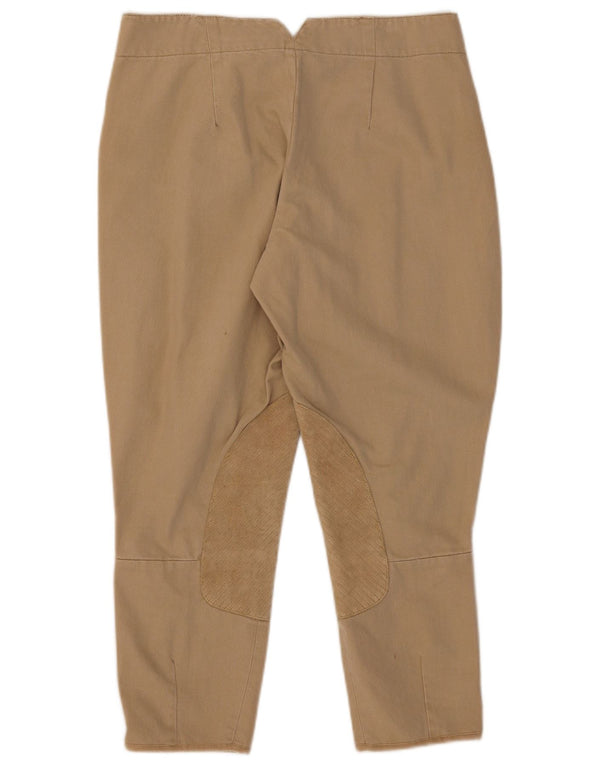 Calça feminina Ralph Lauren Riding Slim Cropped EUA 10 Grande W30 L24 Bege