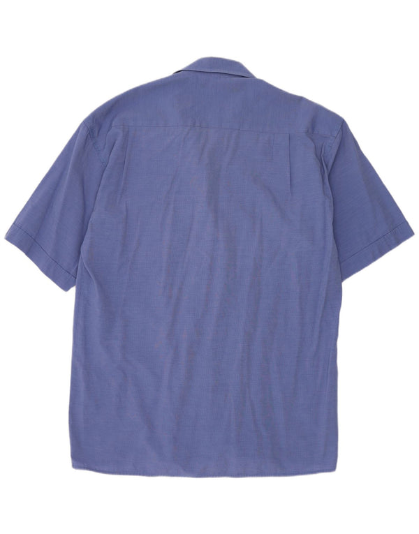Camisa masculina Hugo Boss manga curta regular fit algodão azul médio