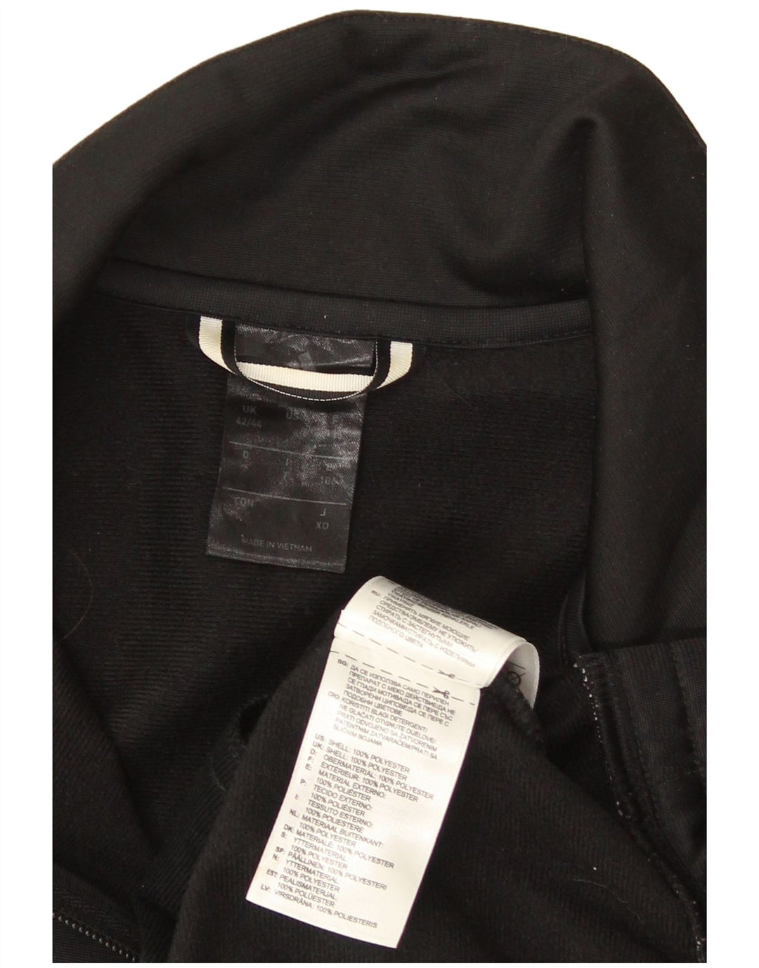 Adidas Mens Tracksuit Top Jacket UK 42/44 Grande Poliéster Preto