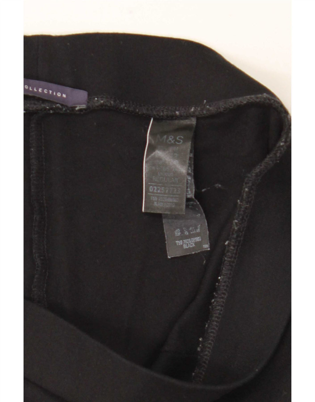 Leggings de estribo feminino Marks & Spencer Reino Unido 12 viscose preta média