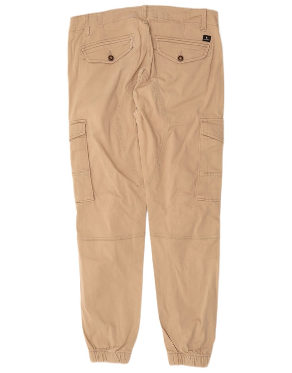 Calça cargo masculina Jack & Jones Paul Tapered Joggers W30 L26 algodão bege