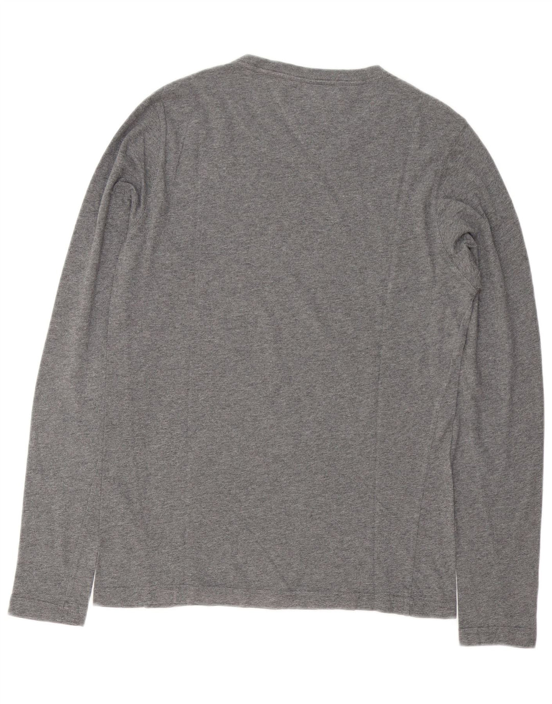 Tommy Hilfiger Camiseta masculina gráfica manga comprida pequena algodão manchado cinza