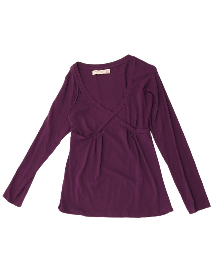 Top feminino Zara manga comprida UK 16 grande roxo
