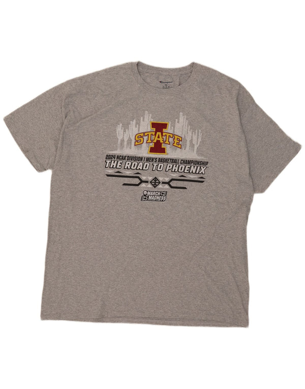 Camiseta masculina Champion Lowa State Cyclones com estampa gráfica 2XL algodão cinza