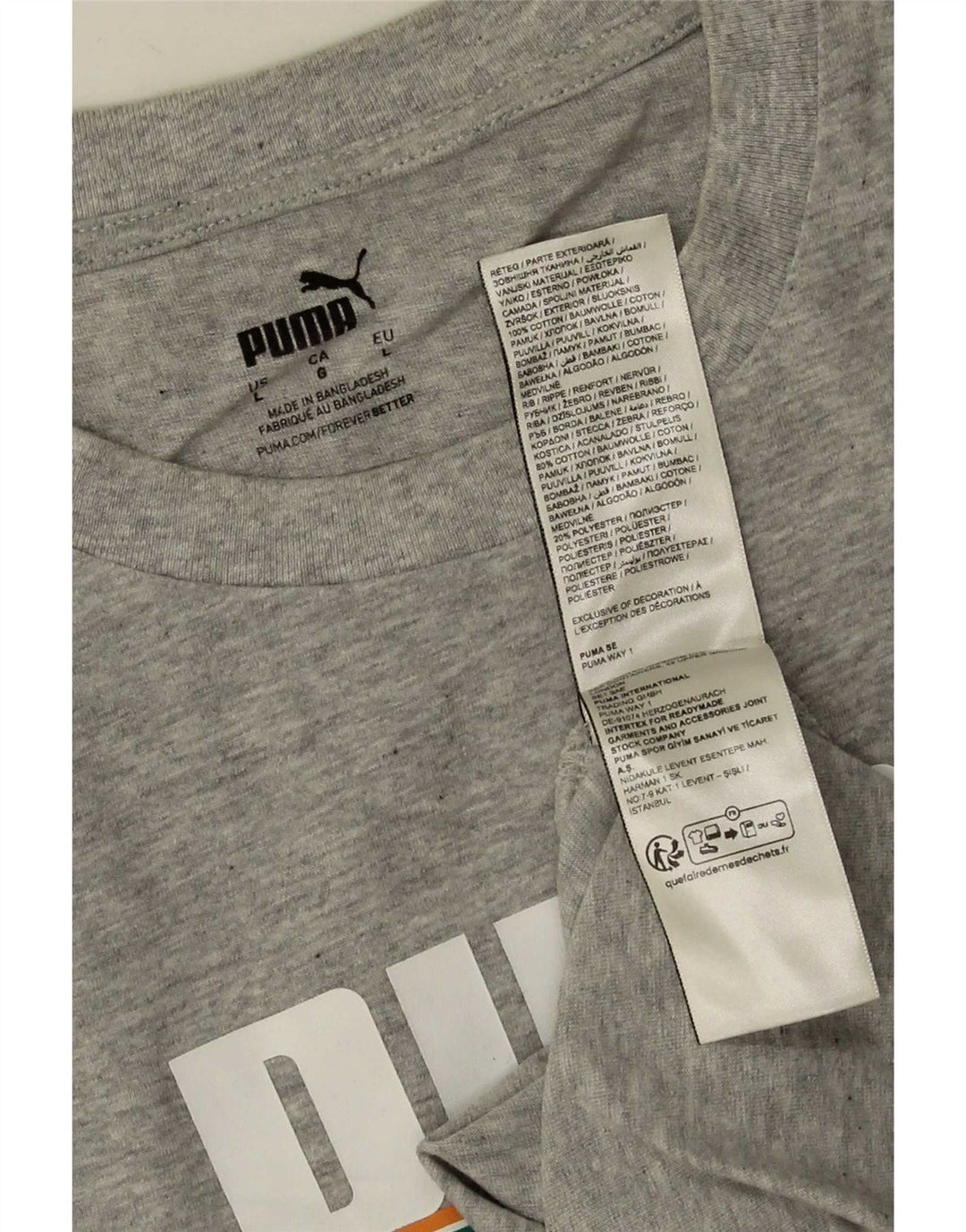Camiseta masculina Puma Graphic Top grande algodão cinza
