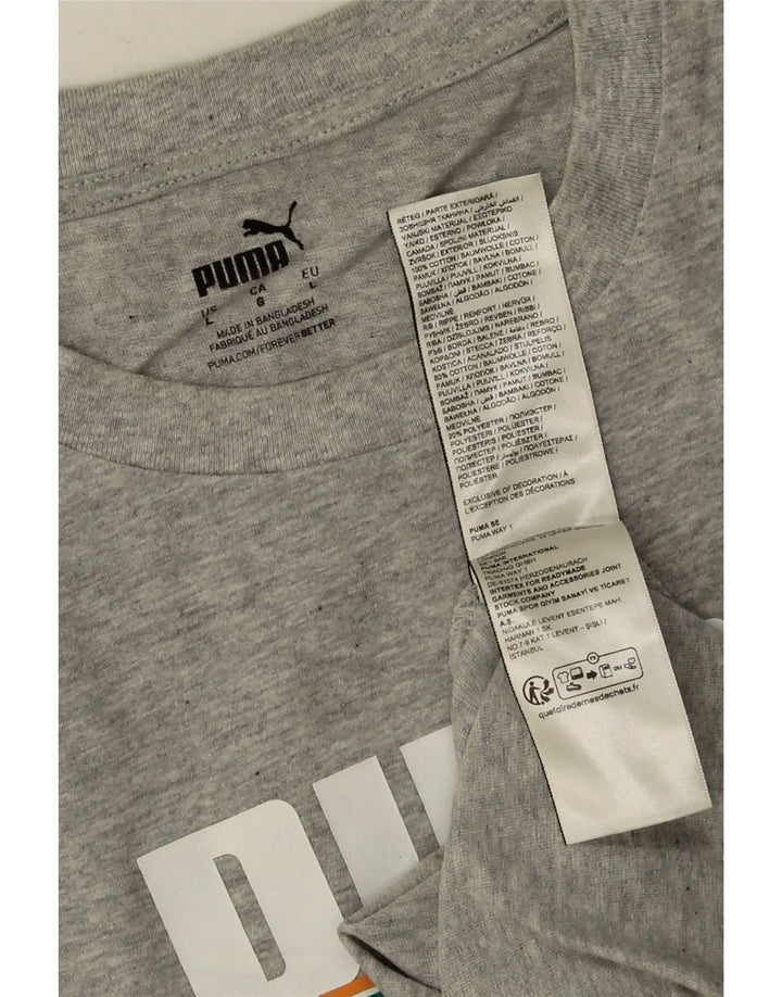 Camiseta masculina Puma Graphic Top grande algodão cinza