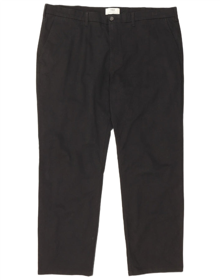 Calça Chino Masculina Marks & Spencer Regular Fit W42 L31 Algodão Preto