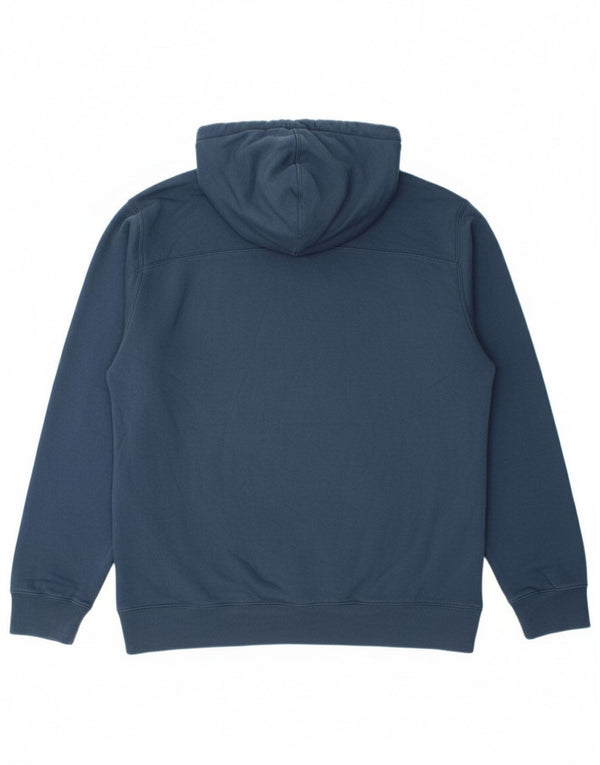 CHAMPION Mens Grant Fit moletom com capuz grande algodão azul