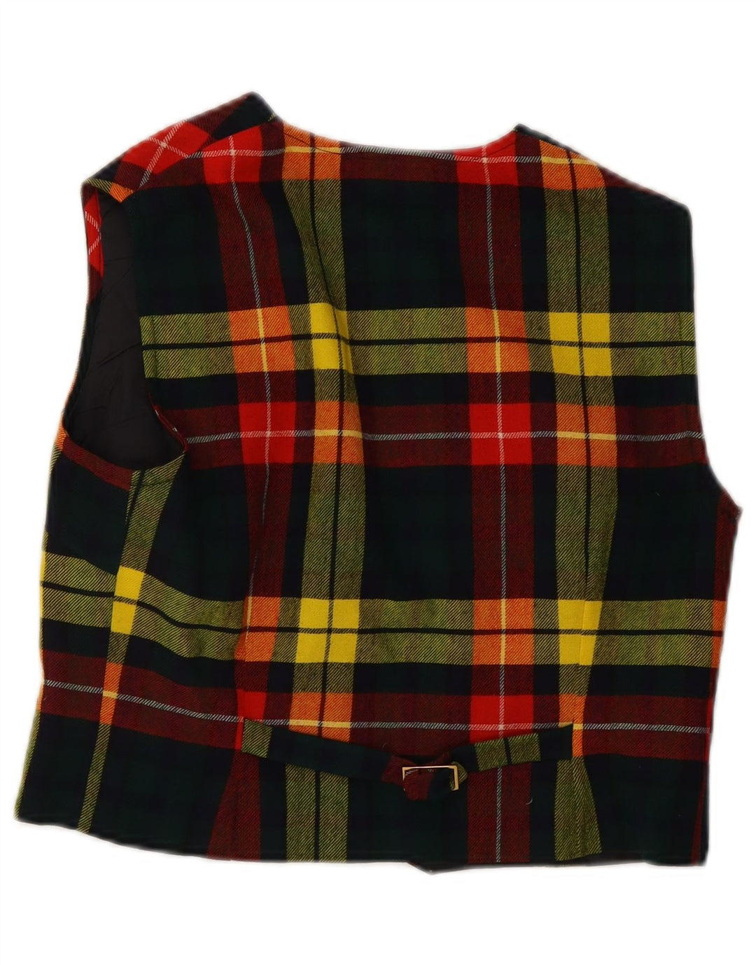 Colete feminino vintage UK 12 xadrez médio multicolorido