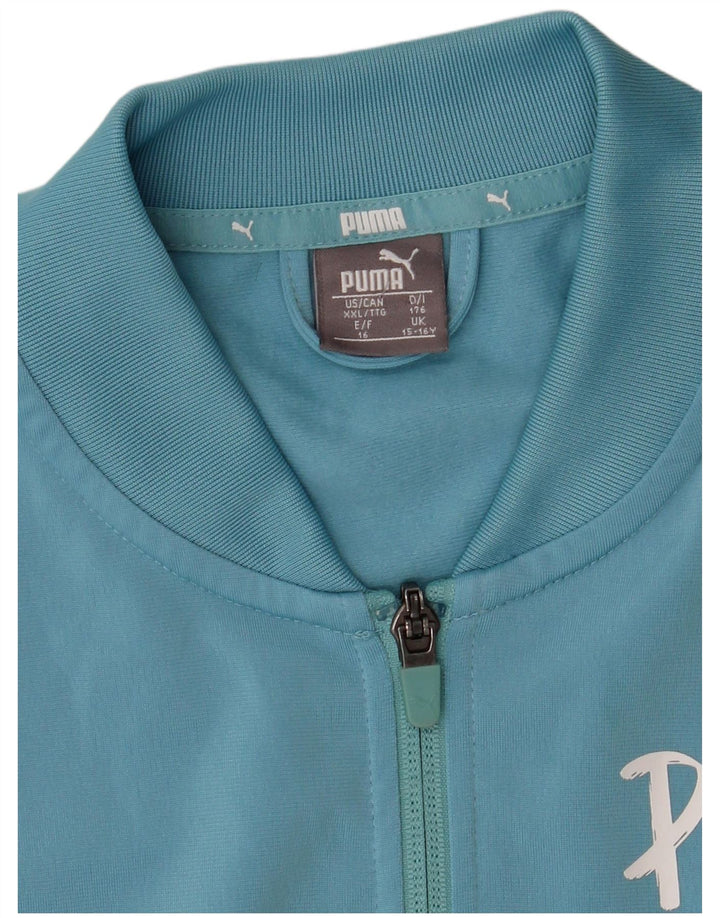 Jaqueta Puma Boys Graphic Tracksuit Top 15-16 Anos Azul Colorblock