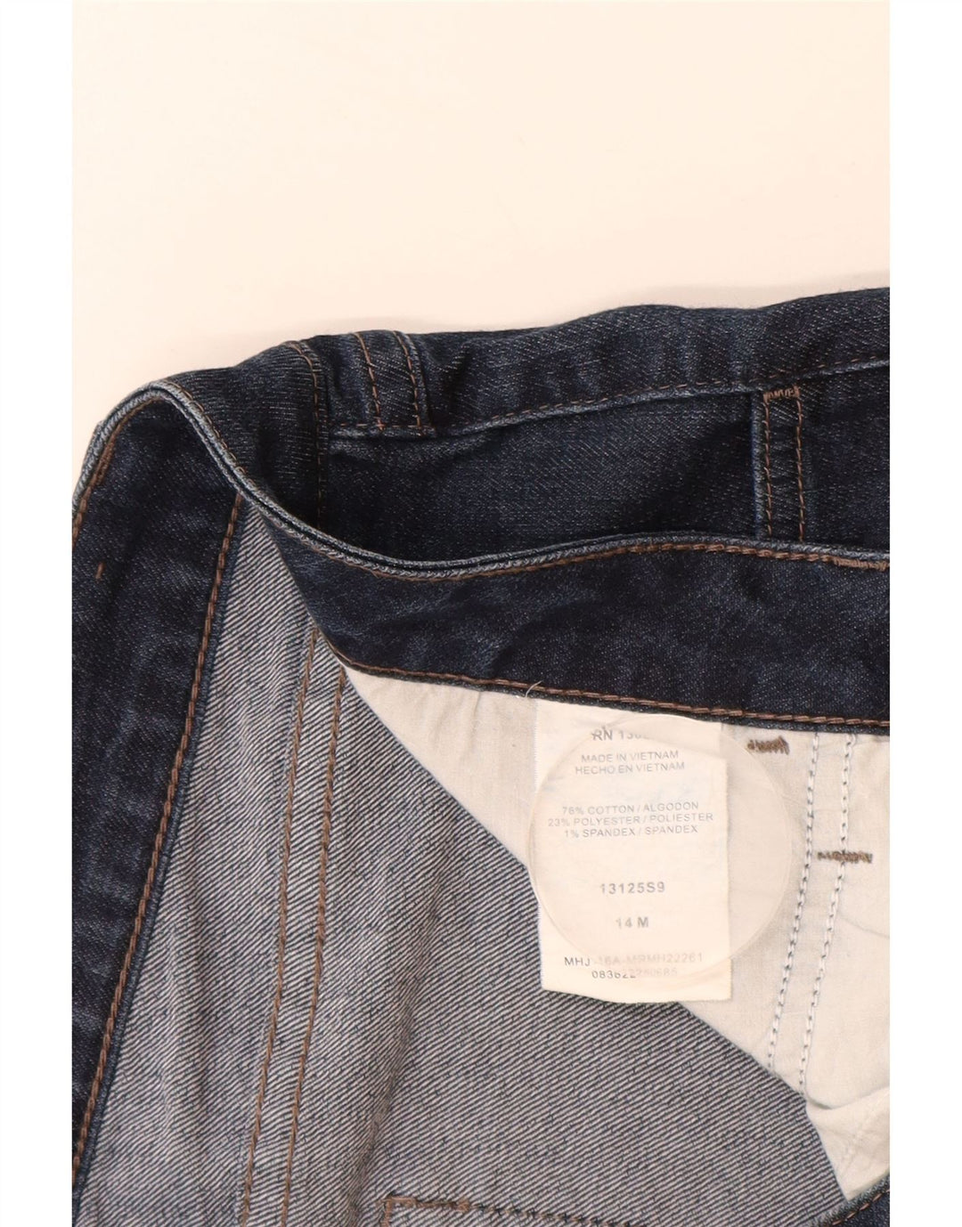 Calça jeans feminina LEE Riders cintura média capri EUA 14 grande W34 L19 azul marinho