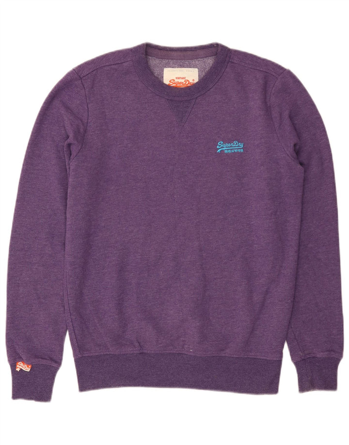 SUPERDRY moletom masculino jumper pequeno algodão roxo