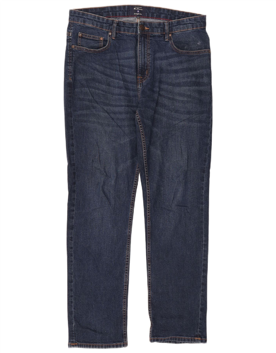 Ben Sherman Calça jeans reta masculina W36 L31 algodão azul marinho