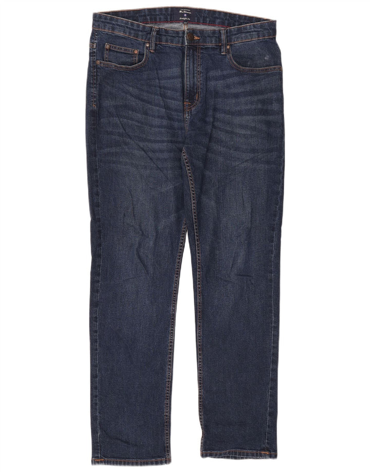 Ben Sherman Calça jeans reta masculina W36 L31 algodão azul marinho