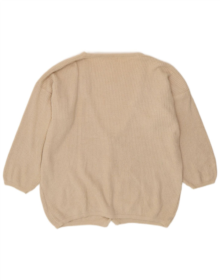 Suéter cardigã feminino VINTAGE oversized EU 46/48 XL off white