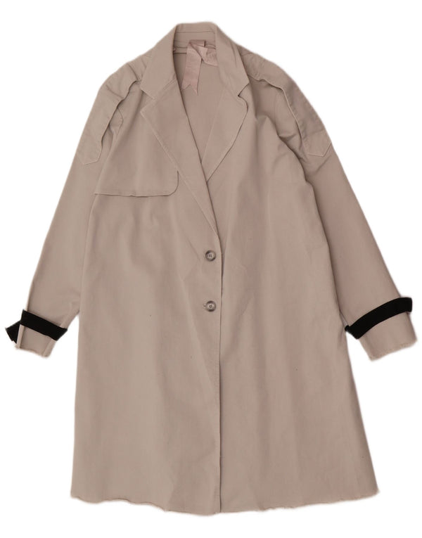 Casaco impermeável feminino vintage UK 10 algodão cinza pequeno