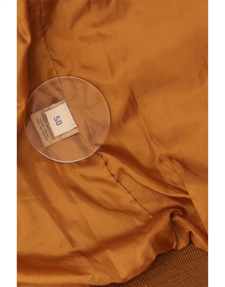 Jaqueta bomber masculina vintage de camurça IT 50 couro bege grande