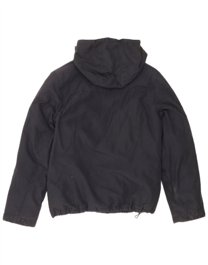 Jaqueta feminina acolchoada com capuz Woolrich Reino Unido 14 algodão azul marinho médio