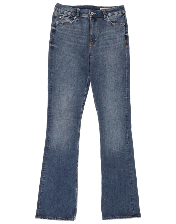 Jeans Marks & Spencer feminino longo slim queimado Reino Unido 12 médio W28 L32 azul