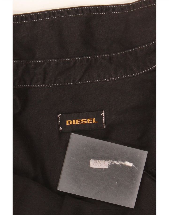 Camisa Masculina de Denim DIESEL Tamanho Large Preta