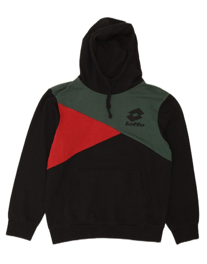 LOTTO moletom com capuz masculino médio preto colorblock algodão