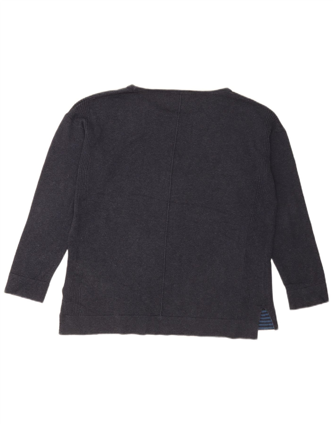 Suéter feminino com gola canoa White Stuff Reino Unido 12 algodão azul marinho médio