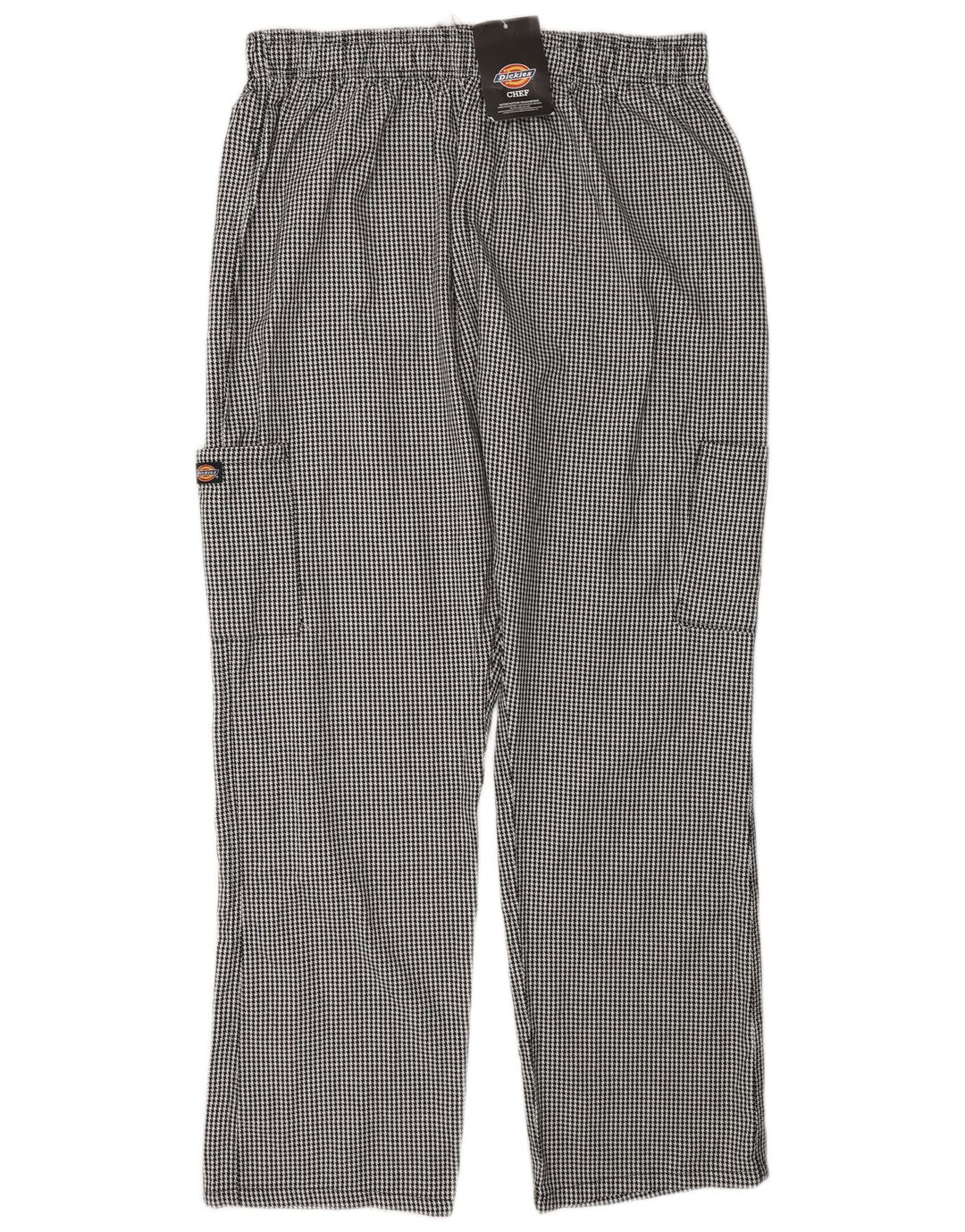Calças cargo masculinas Dickies XL W38 L32 poliéster preto Houndstooth