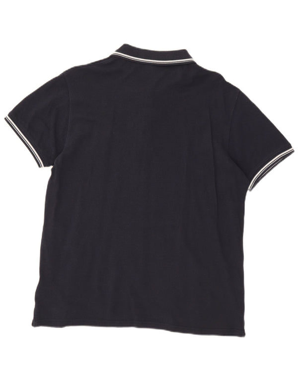 Camisa polo masculina Sergio Tacchini médio algodão azul marinho