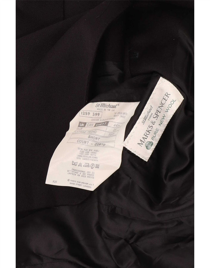 Jaqueta blazer masculina Marks & Spencer St. Michael 2 botões Reino Unido 44 XL preta
