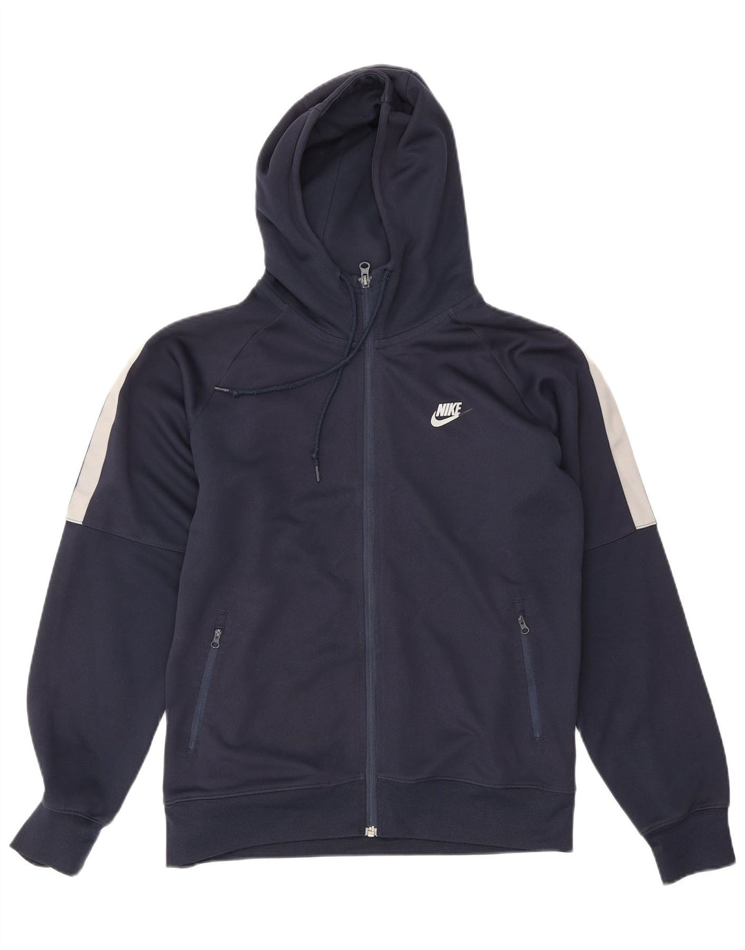 Suéter Nike Masculino Zip com Capuz Médio Azul Marinho Colorblock Poliéster