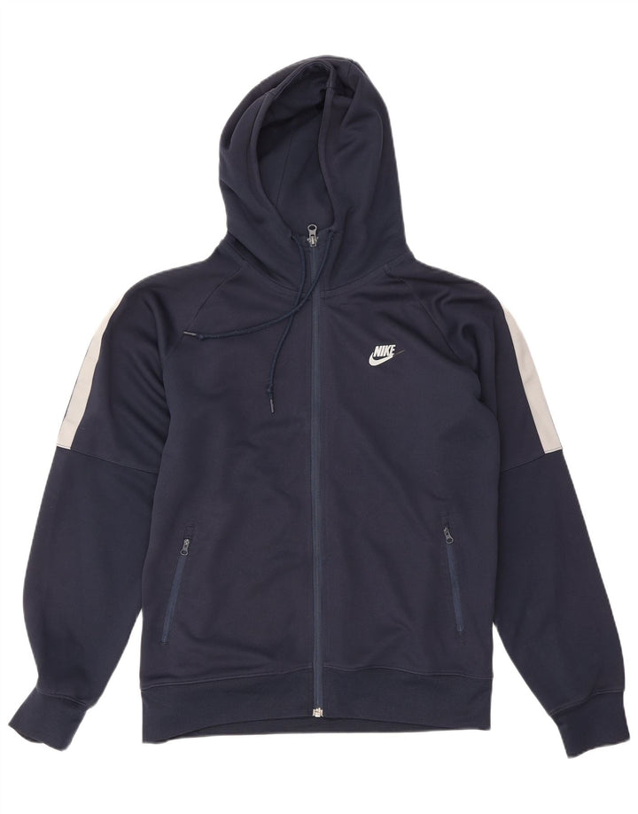 Suéter Nike Masculino Zip com Capuz Médio Azul Marinho Colorblock Poliéster
