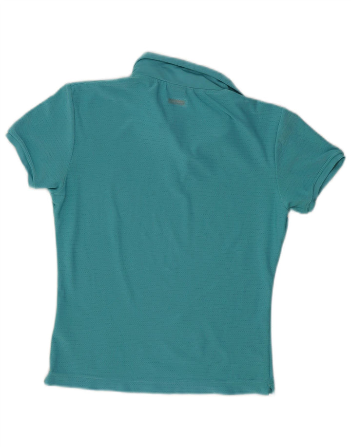 Camisa polo feminina Nike Dri Fit UK 10 pequena turquesa poliéster
