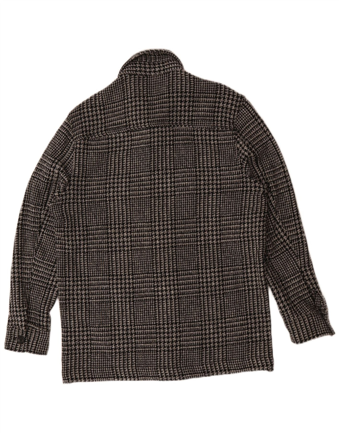 Jaqueta utilitária masculina Zara grande poliéster preto Houndstooth