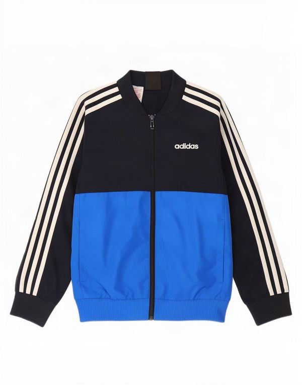 Jaqueta Adidas Meninos Treino Top 7-8 Anos Azul Colorblock Poliéster