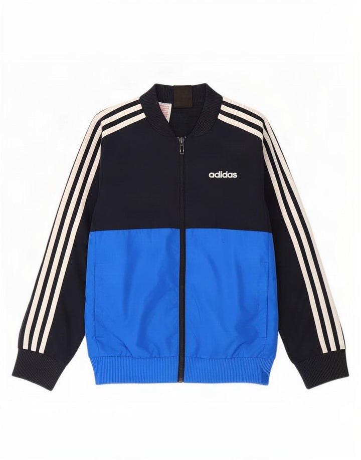 Jaqueta Adidas Meninos Treino Top 7-8 Anos Azul Colorblock Poliéster