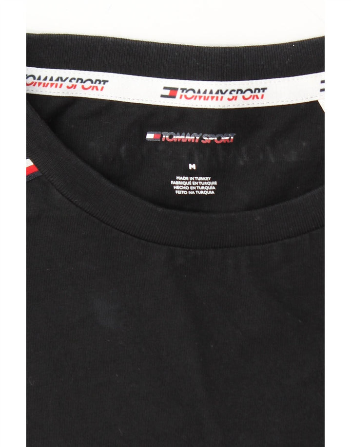 Camiseta masculina TOMMY HILFIGER de algodão preto médio