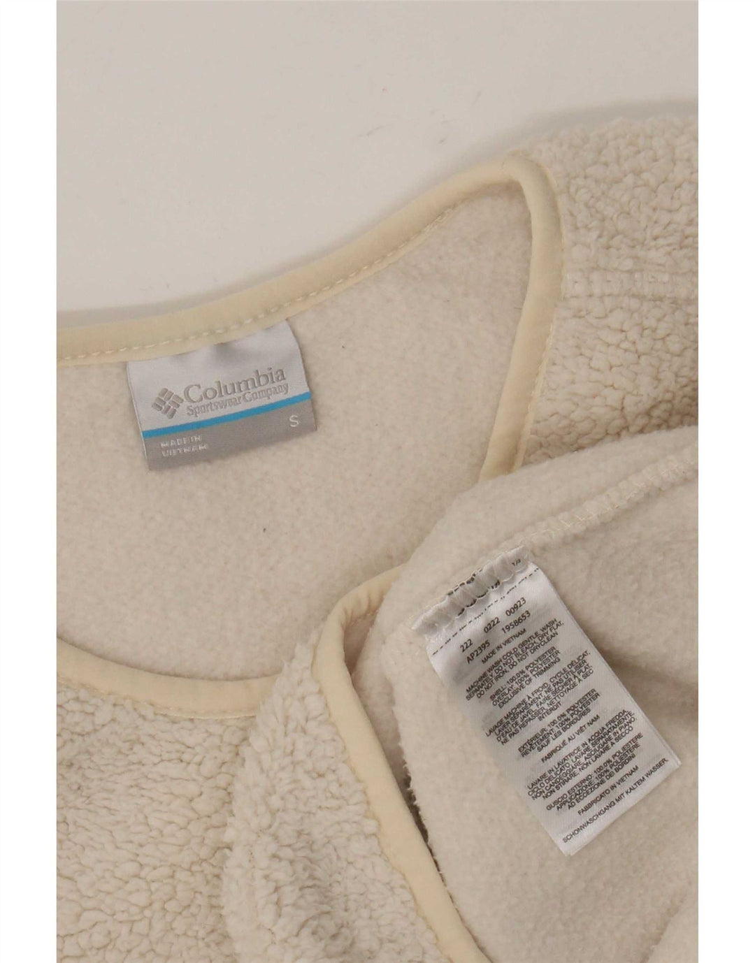 Suéter de lã feminino Columbia UK 10 pequeno poliéster branco