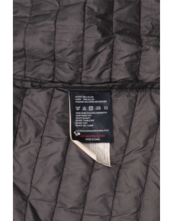 Casaco acolchoado com capuz feminino Puffa Reino Unido 8 pequeno nylon preto