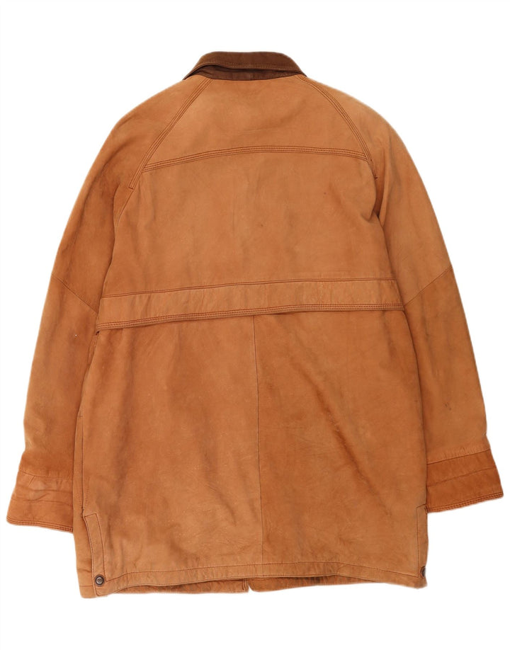 Jaqueta de couro masculina Cayenne Reino Unido 40 grande couro marrom