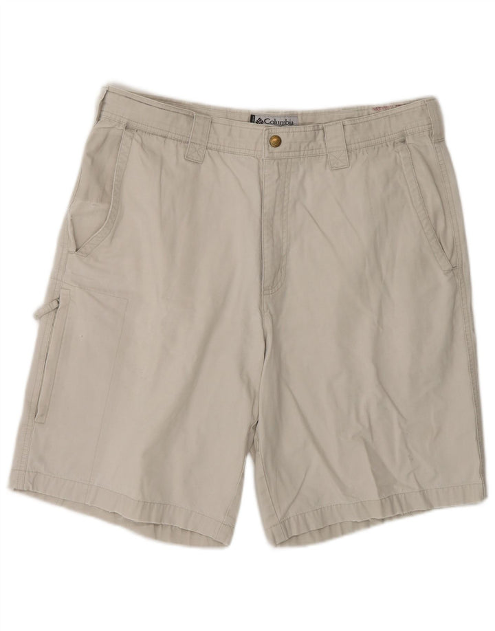 Columbia Mens Cargo Shorts W34 Grande Algodão Bege