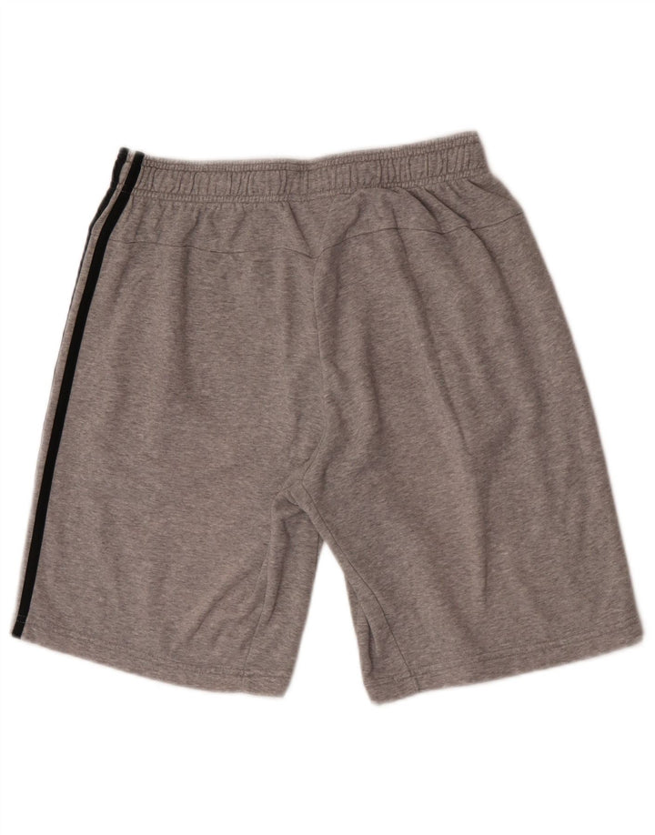 Shorts esportivos masculinos Adidas algodão cinza médio