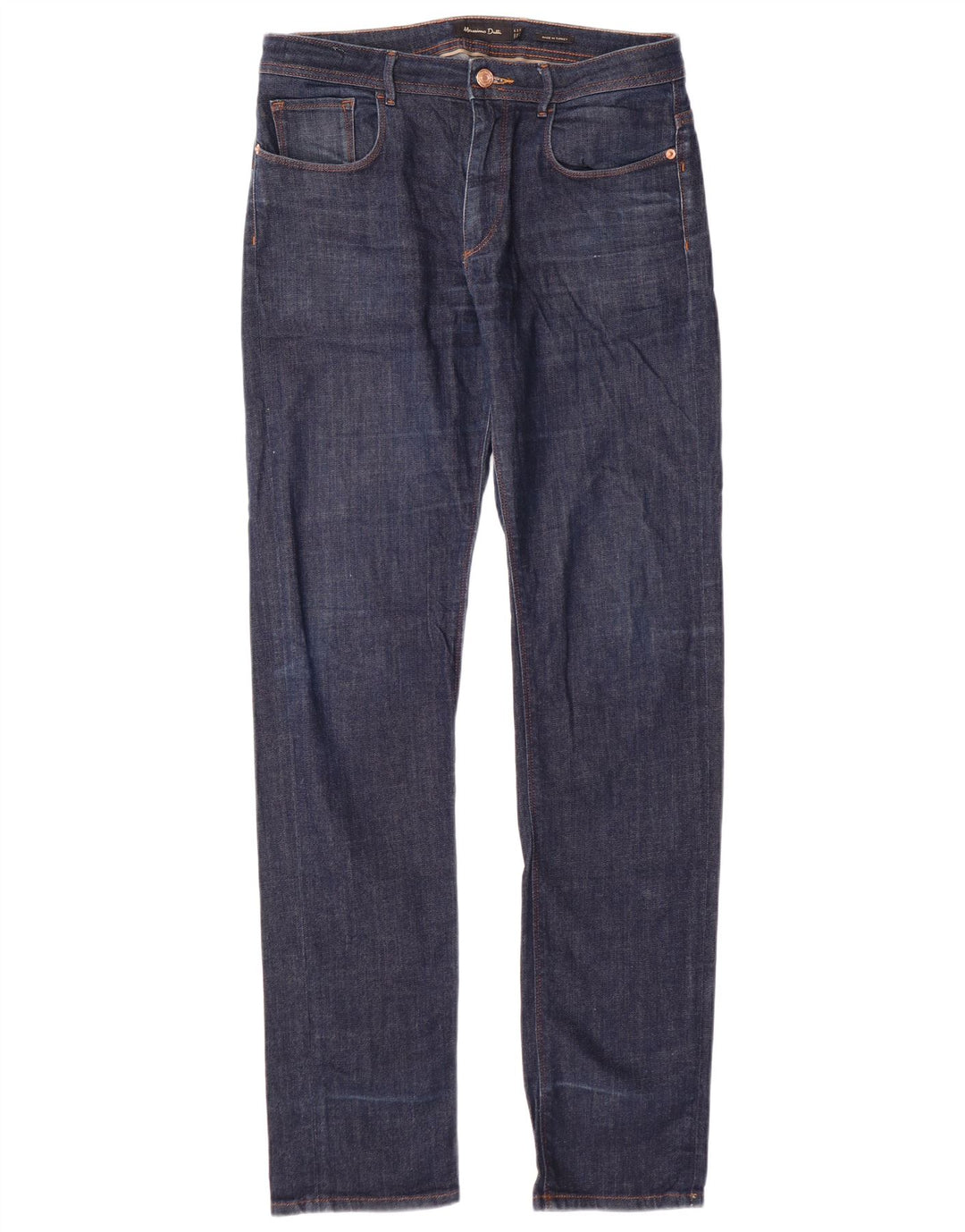 MASSIMO DUTTI Mens Jeans Slim EU 38 Pequeno W30 L34 Azul Marinho Algodão