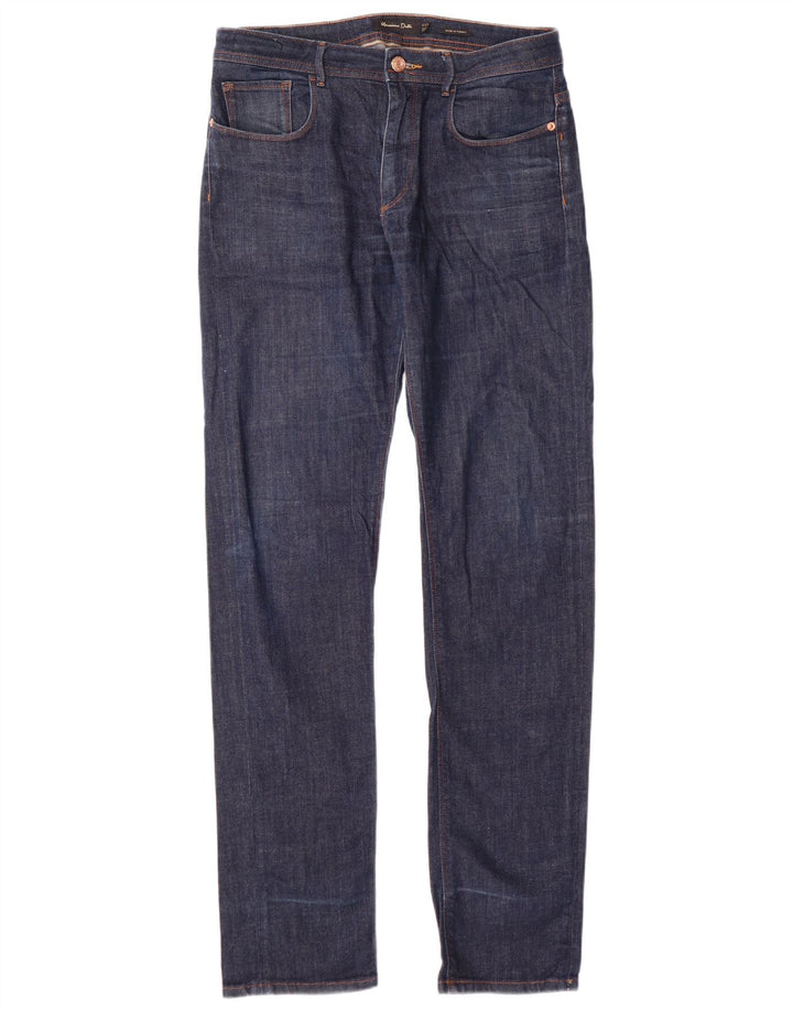 MASSIMO DUTTI Mens Jeans Slim EU 38 Pequeno W30 L34 Azul Marinho Algodão