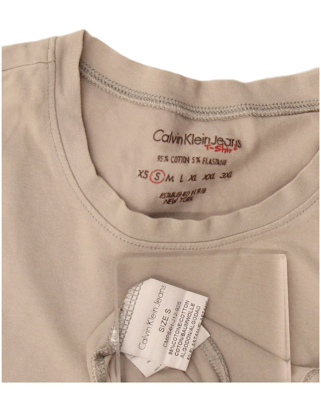 Camiseta masculina Calvin Klein com estampa gráfica pequena de algodão off white