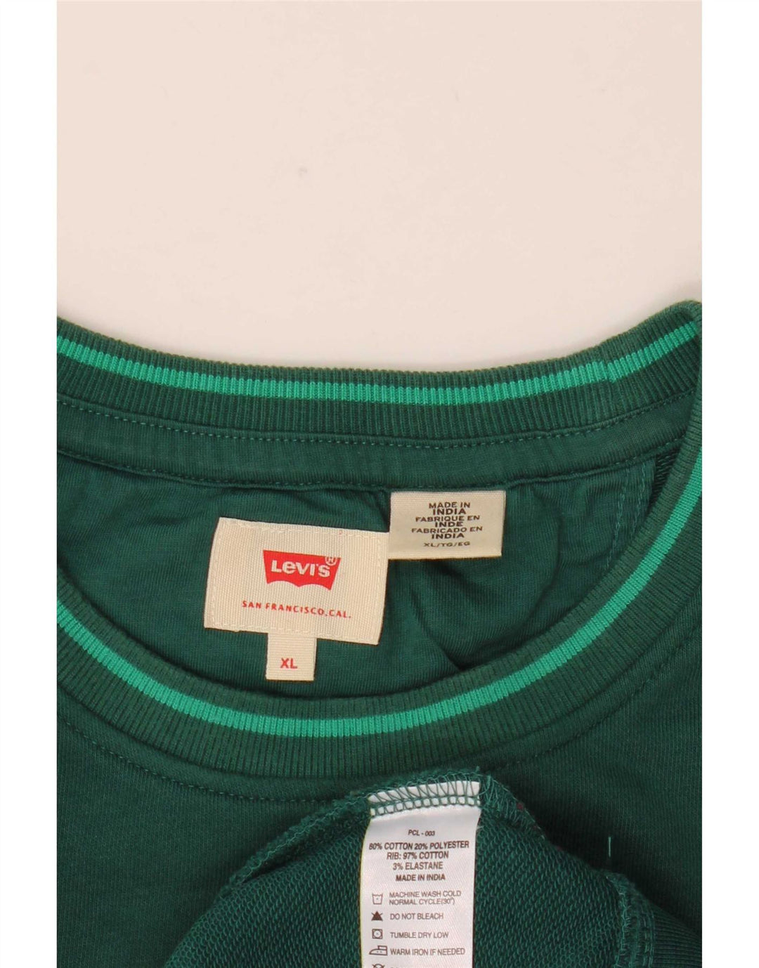 Moletom masculino Levi's Jumper XL verde algodão