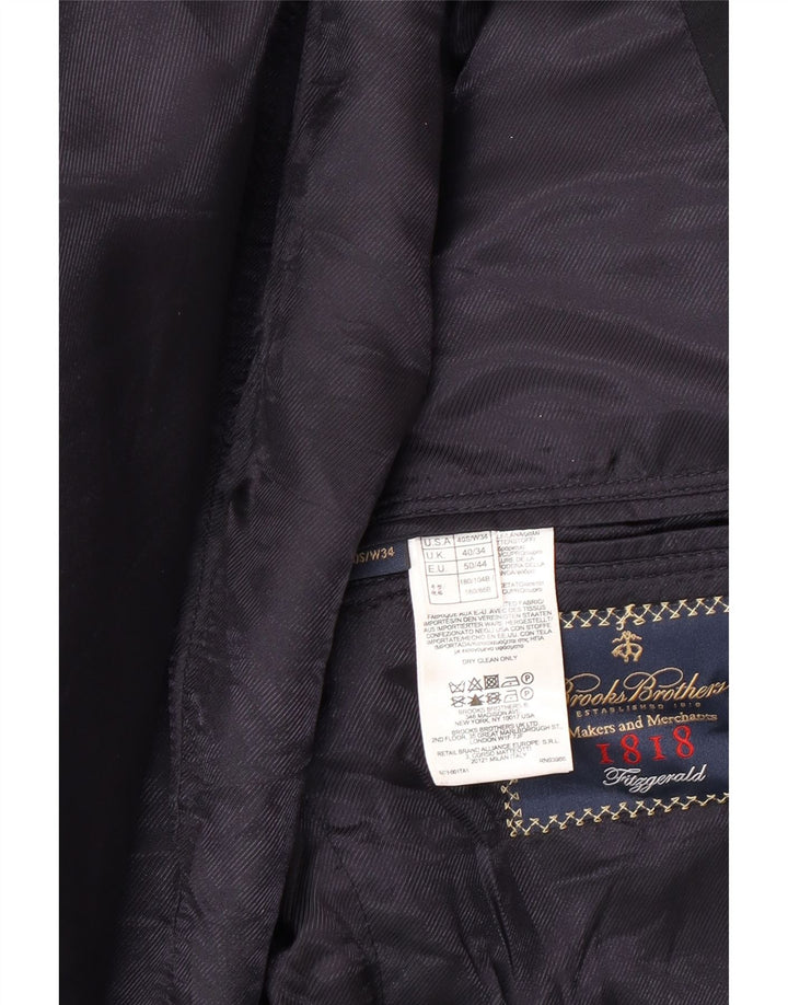 Jaqueta blazer masculina de 2 botões Brooks Brothers Reino Unido 40 grande lã azul marinho