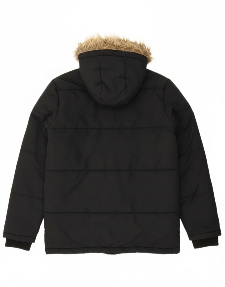Jaqueta acolchoada com capuz para meninos Lyle & Scott 14-15 anos poliamida preta