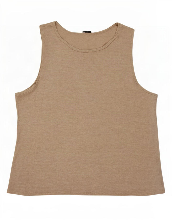 Zara Womens Vest Top UK 14 Médio Bege