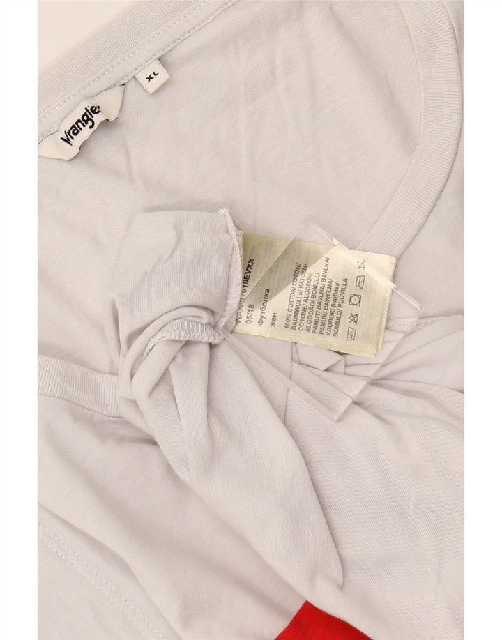 Camiseta feminina grande com estampa WRANGLER Reino Unido 18 XL algodão branco